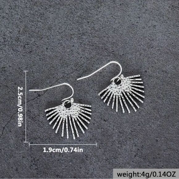 Gold Dangle Sunburst Earrings - Picture 3 of 3